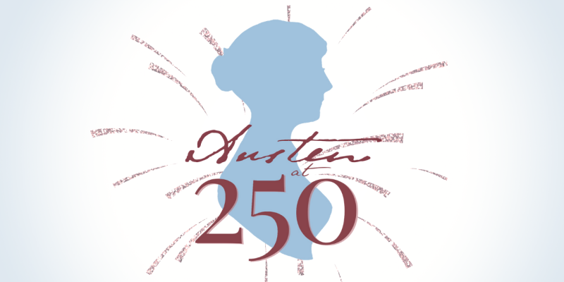 Austen at 250 logo with fireworks in background