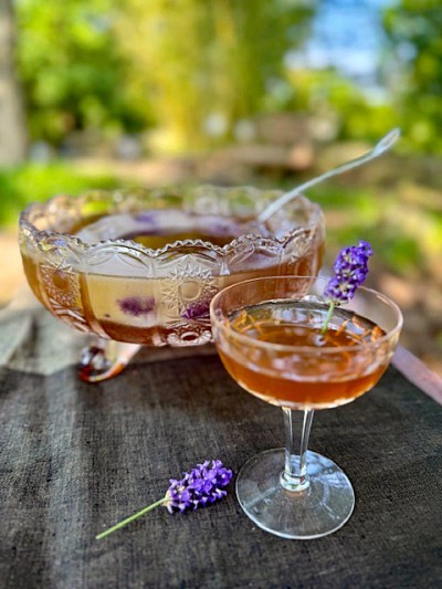 Glass of tea punch