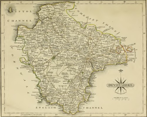 Map of the county of Devonshire